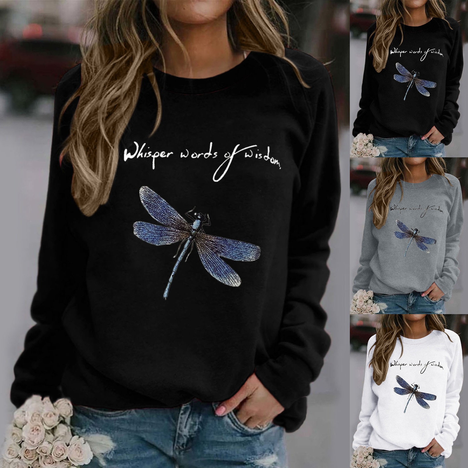 Women's O-neck Long Sleeve Sweatshirt