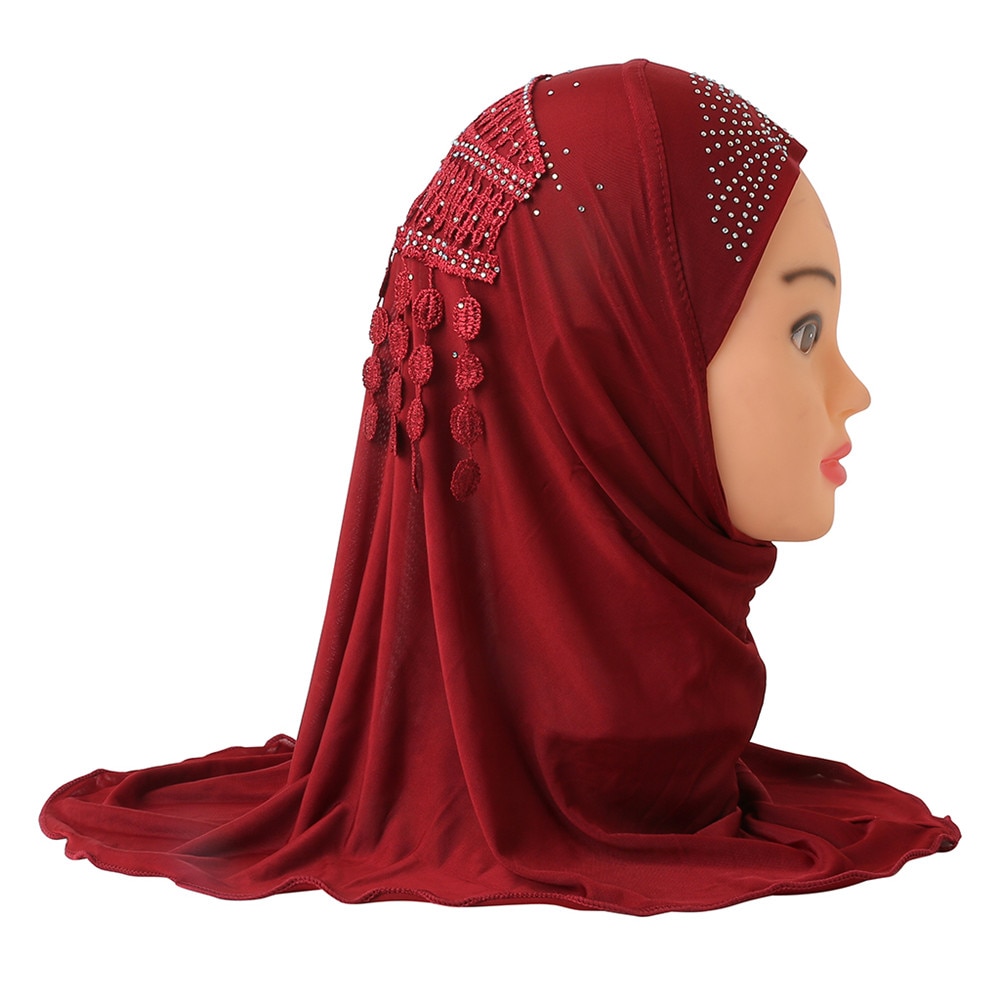 Girl's Muslim Solid Wrap Hijab