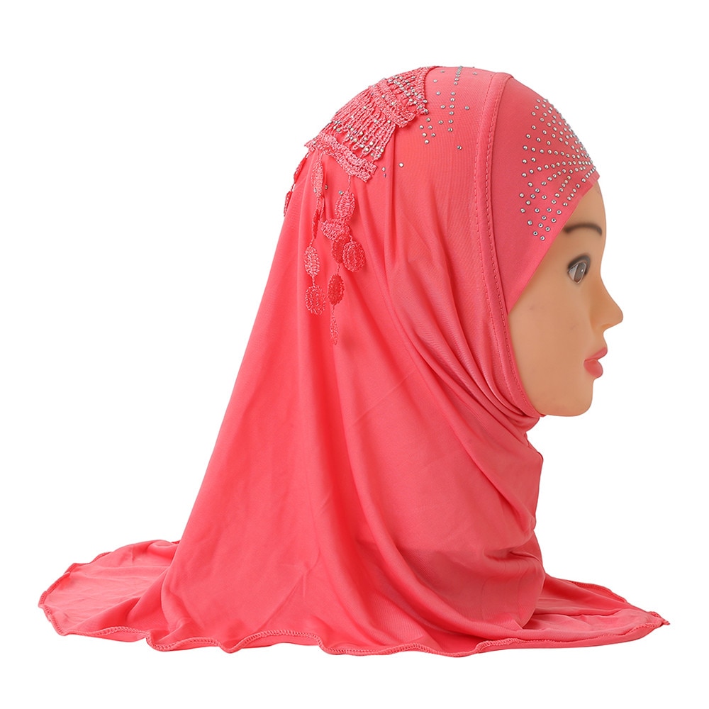 Girl's Muslim Solid Wrap Hijab