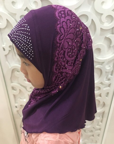 Girl's Lace Solid Hijab