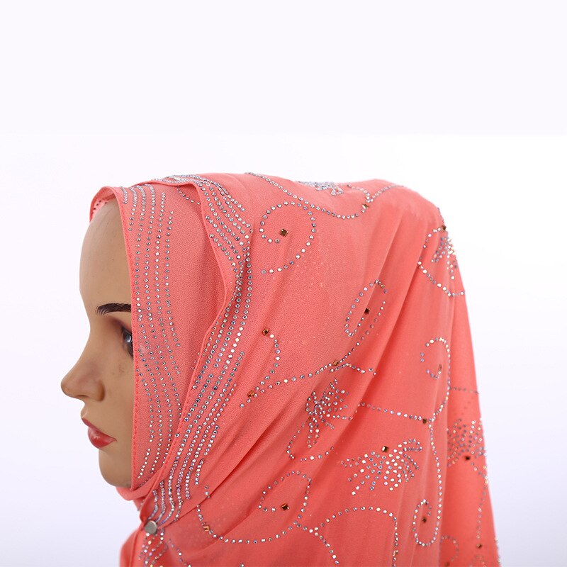 Women's Crystal Embellished Chiffon Hijab