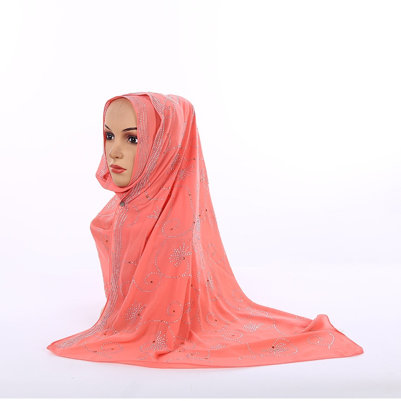 Women's Crystal Embellished Chiffon Hijab