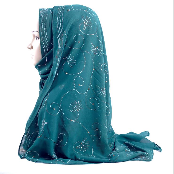 Women's Crystal Embellished Chiffon Hijab