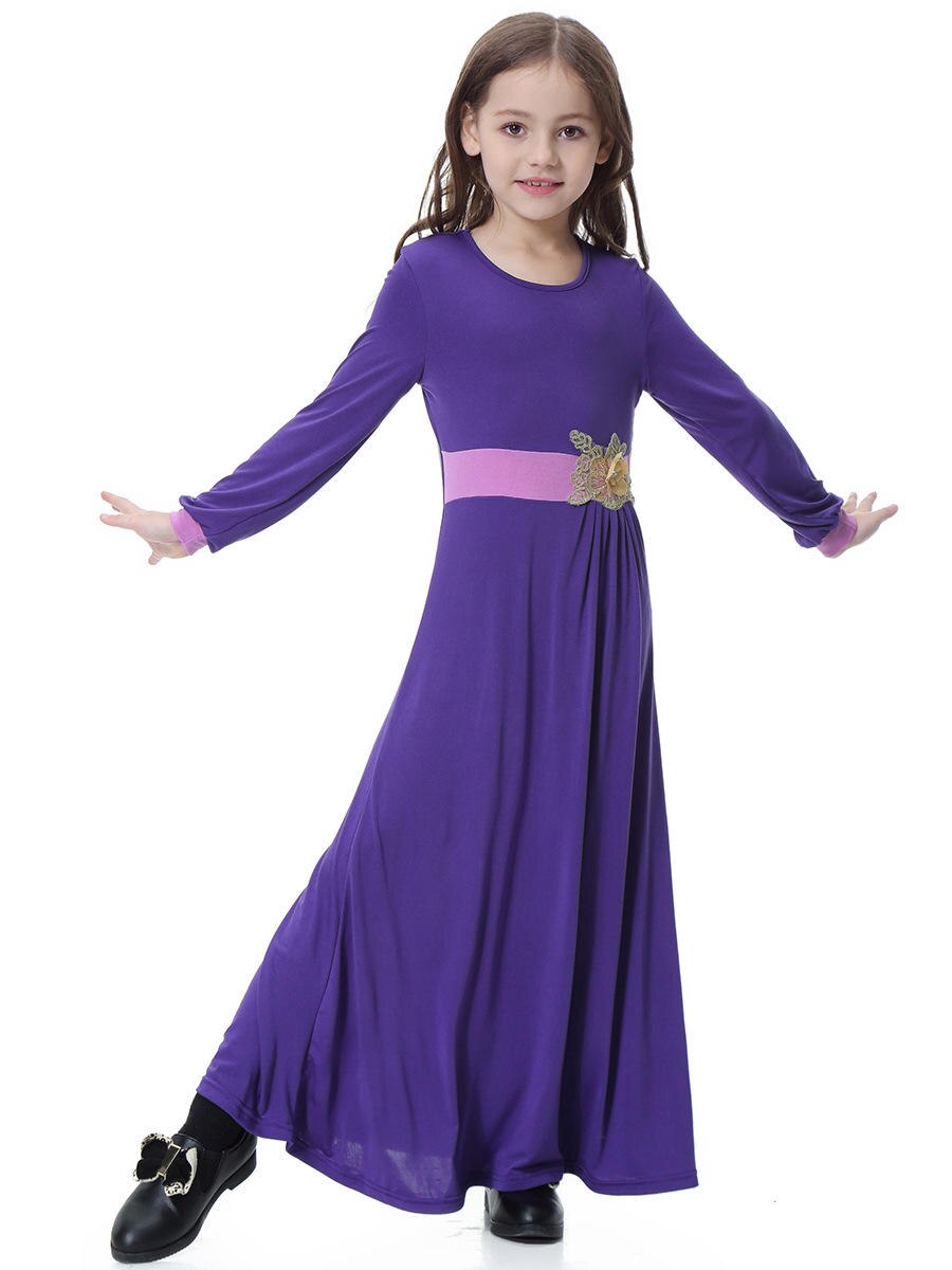 Girl's Traditional Abaya with Bowknot