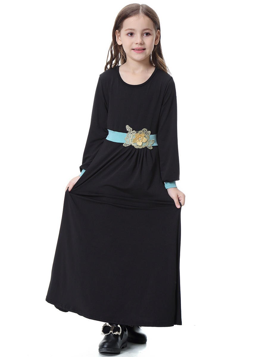 Girl's Traditional Abaya with Bowknot