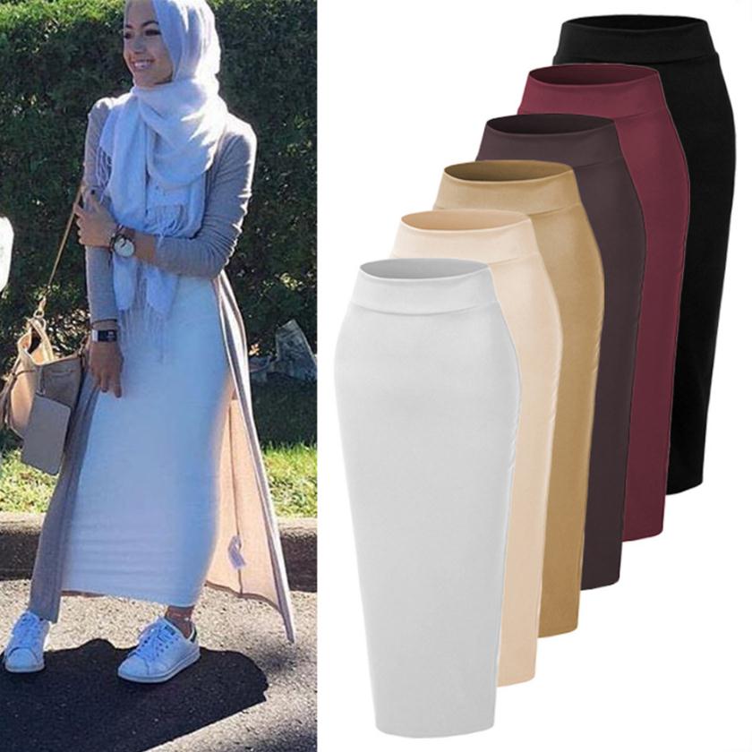 Women's Muslim Long Bodycon Skirt